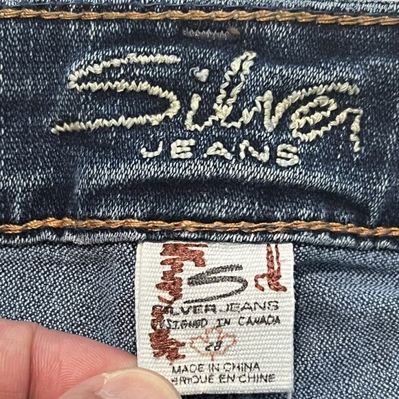 Silver Jeans Womens Aiko Bootcut Denim Jeans Low Rise Embroidered Sz W28/L31 - Picture 7 of 12
